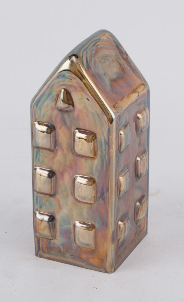 Haus Glas amber 5,5x6x14cm