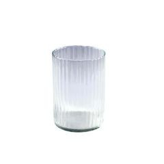 Vase zylindrisch Glas klar S 14x10cm