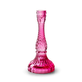 Kerzenhalter Glas fuchsia 22,5x9,5cm
