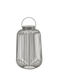 LED Laterne Metalll "Lunaro" grau, Größe M: 23,5x23,5x36 cm, aufladbar über USB-C-Anschluss, inkl.