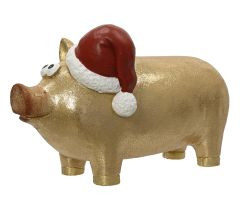 Schwein Xmas Magnesium 37,5x17,5x21,5cm