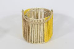 Windlicht mit Glas gelb 11x11cm