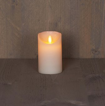 LED Stumpenkerze Rustikal Wachs elfenbein 12.5x7.5cm