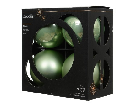 Kugeln Glas matcha green mix 4St. 10cm