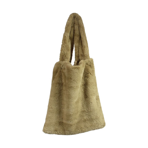 Tasche Kunstpelz beige 44x38x4cm