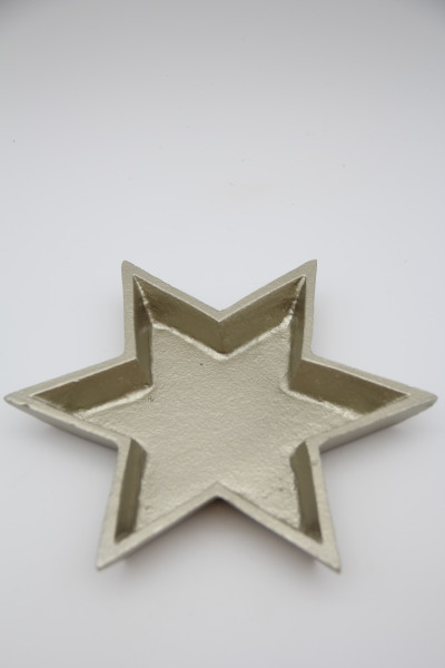 Schale Stern Aluminium hellgold 15x2cm