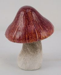 Pilz Keramik natur/braun bordeaux 11,5x11,5x16cm