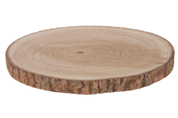 Holzscheibe Paulownia natur 36-39/3cm