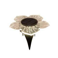 Blume Solar Aacryl weiß 12LED 15cm