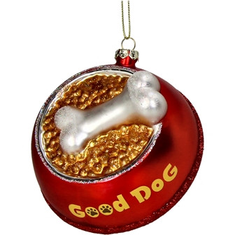Hänger Good Dog Glas rot 11cm