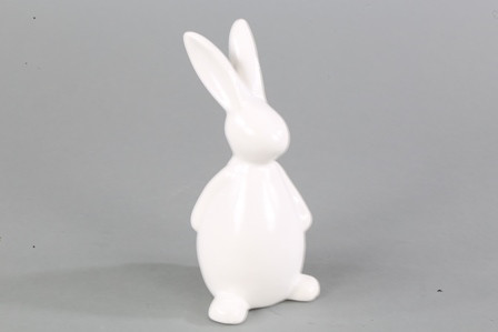 Hase Keramik 6,9x6,8x16,2cm weiß