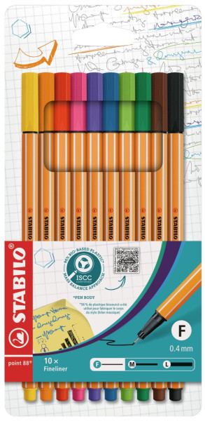 STABILO point 88 10er Etui Fineliner sort.10 Fb