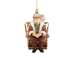 Hänger Weihnachtsmann Glas 10,1x12,4x15,3cm