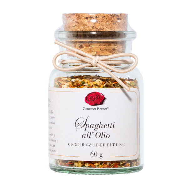 Gewürzzubereitung Spaghetti all' Olio 60g im Korkenglas