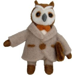 Hänger Eule Filz beige 12cm
