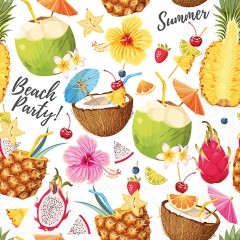 Serviette Beach party white 33x33cm