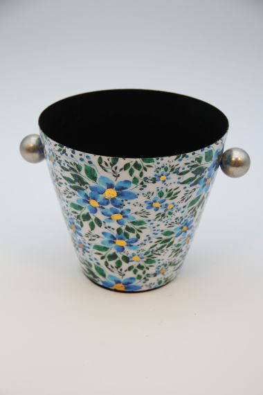 Pflanztopf Metall grün/blau 16x20x14cm