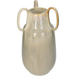 Vase Steingut beige 15x15x30cm