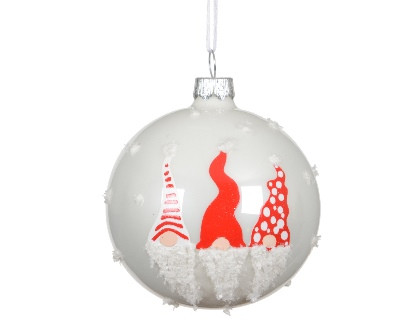 Kugel Glas winterweiss 8cm