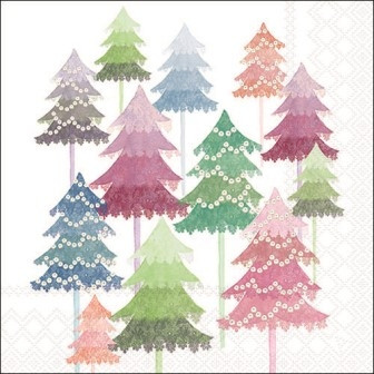 Serviette Watercolour trees 33x33cm