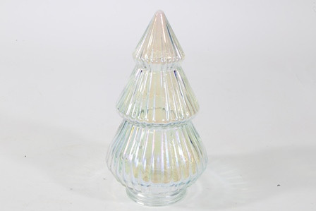 Tannenbaum Glas irisierend 12,3x12,3x22,5cm