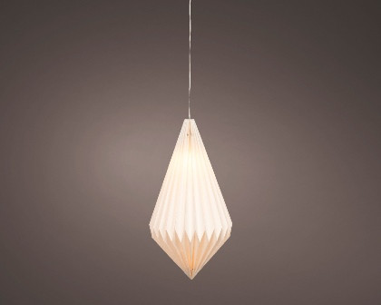 LED Hängelampe Papier weiss/warmes weiss Indoor 16x43cm