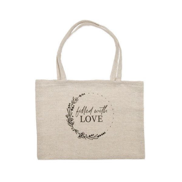 Geschenktasche LOVE natur schwarz