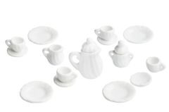 Kaffeeservice Mini weiß 15 Teile 1,5-3,5cm