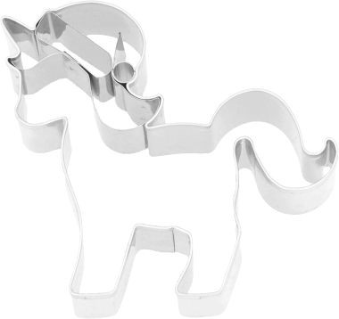 Ausstechform Weihnachtseinhorn 7cm Edelstahl mit Innenprägung PG blau