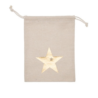 Geschenkbeutel Stern natur/gold