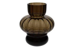 Vase Glas Twill braun M 23,7cm 19,7x23,7x19,7cm