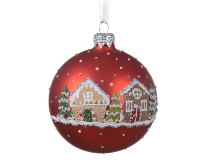 Kugel Glas weihnachtsrot 10cm