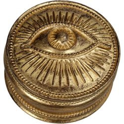 Aufbewahrungsdose Box Eye Polyresin gold 11x11x6cm