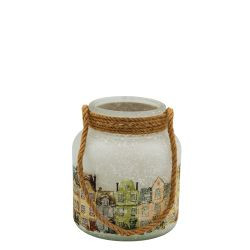 Laterne SNOWLIGHT CITY Glas multi 16x14cm