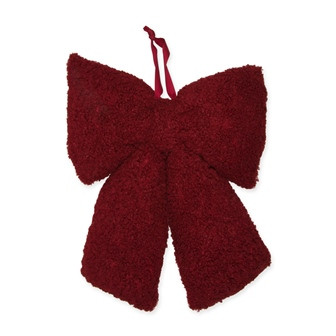 Schleife Teddyfell weinrot 32x40cm