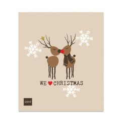 Schwammtuch We love Christmas white