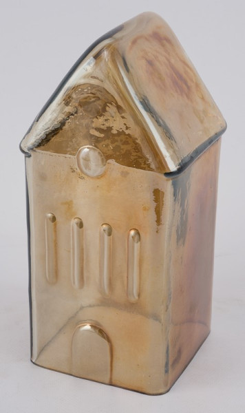 Haus Glas amber 11,5x11x24cm