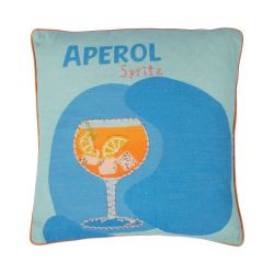 Kissen Aperol Spritz blau 45x45cm