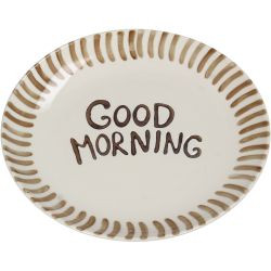 Teller Good Morning Steinzeug braun 20,5x20,5x2,8cm