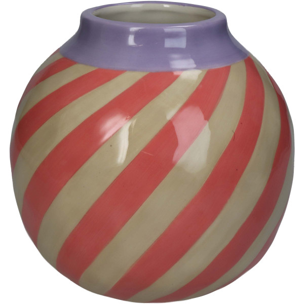 Vase gestreift Dolomite pink 16x16x16cm