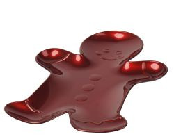 Teller Deko rot Lebkuchenmann pp 27x20x1,5cm