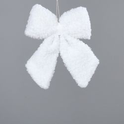 Schleife Teddyfell weiß 26cm