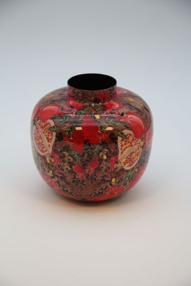 Vase Metall rot/braun 6x15x15cm