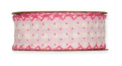 Band Karo Pünktchen 25mmx5m rose/pink