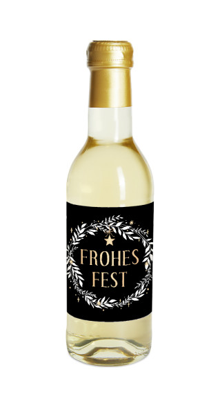 Flasche Glühwein weiß 0,25l Frohes Fest