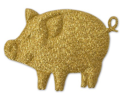 Schmuckschweinchen gold 52mm 20Stück