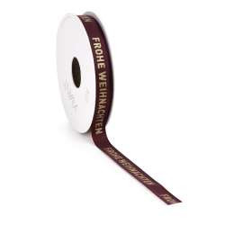 Band SATIN WEIHNACHTEN 15mx12mm dunkelrot