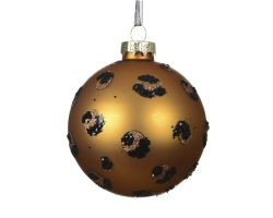 Kugel Leoparden Muster Glas D8cm