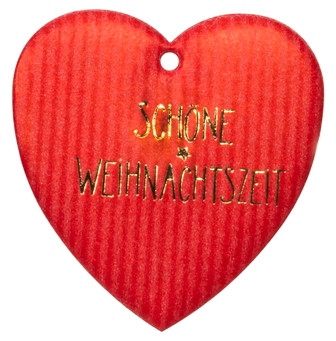 Anhänger Weihnachtsherz rot 55mm 16Stück