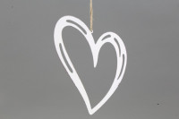 Hänger Herz Metall weiß gewischt 19,5x16x0,1cm Hänger Herz Metall weiß gewischt 19,5x16x0,1cm